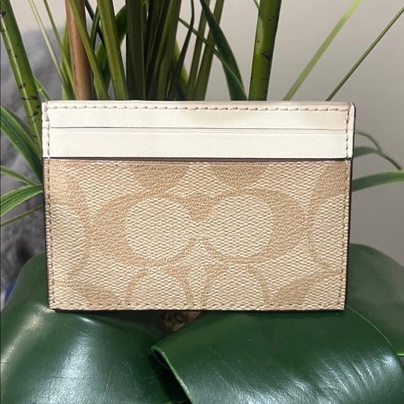 Coach Tan and Brown Card Holder EUC retail $78 - Picture 3 of 5